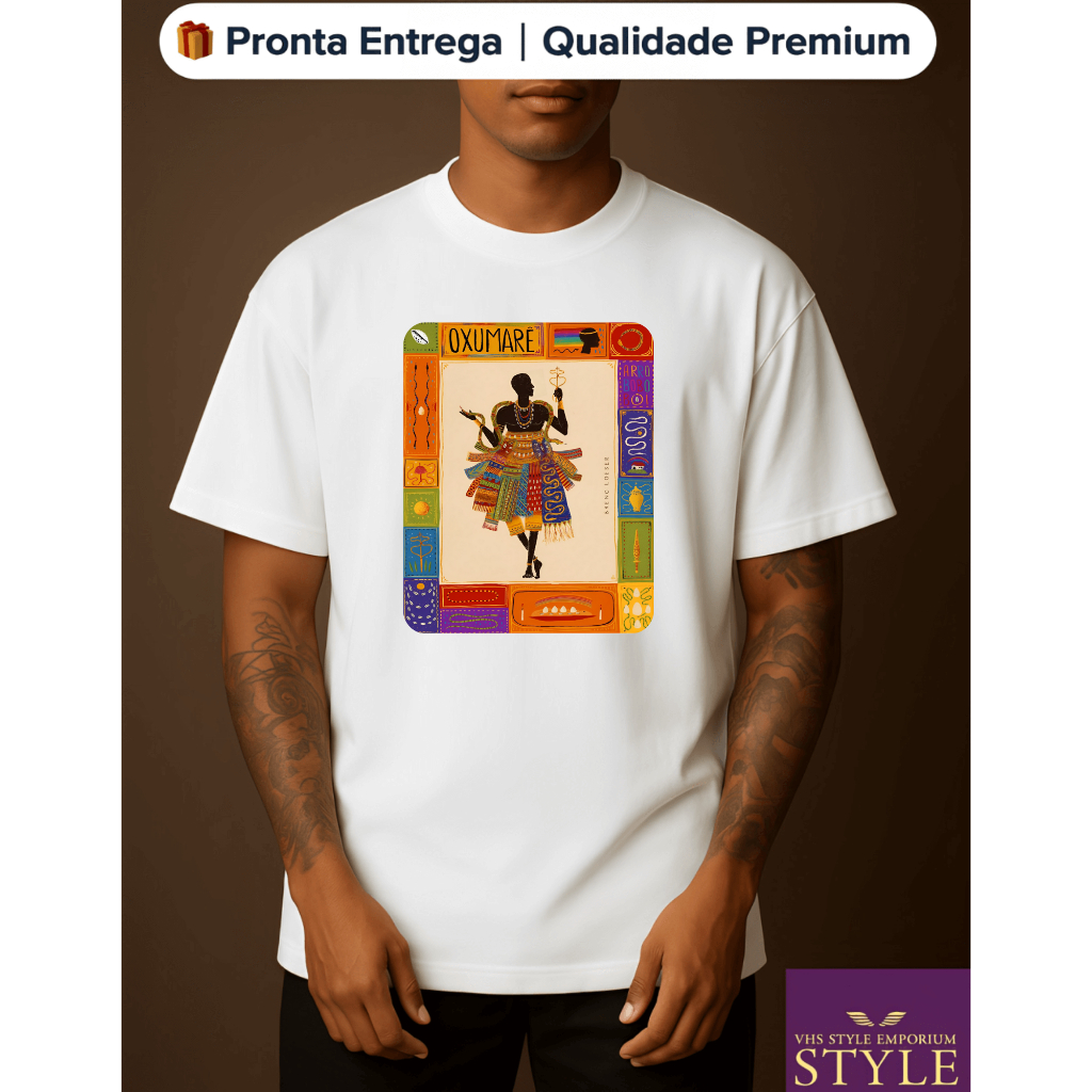 🌈 Camiseta Oxumarê Unissex – Energia, Axé e Proteção! ⚡ | Umbanda & Candomblé ✨ | 🙌 | Exclusiva vhs
