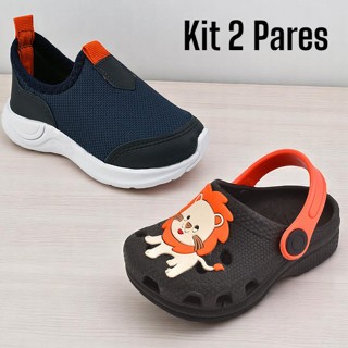 kit com 2 pares de tenis e sandália infantil para meninos. Confortável. Drika calçados