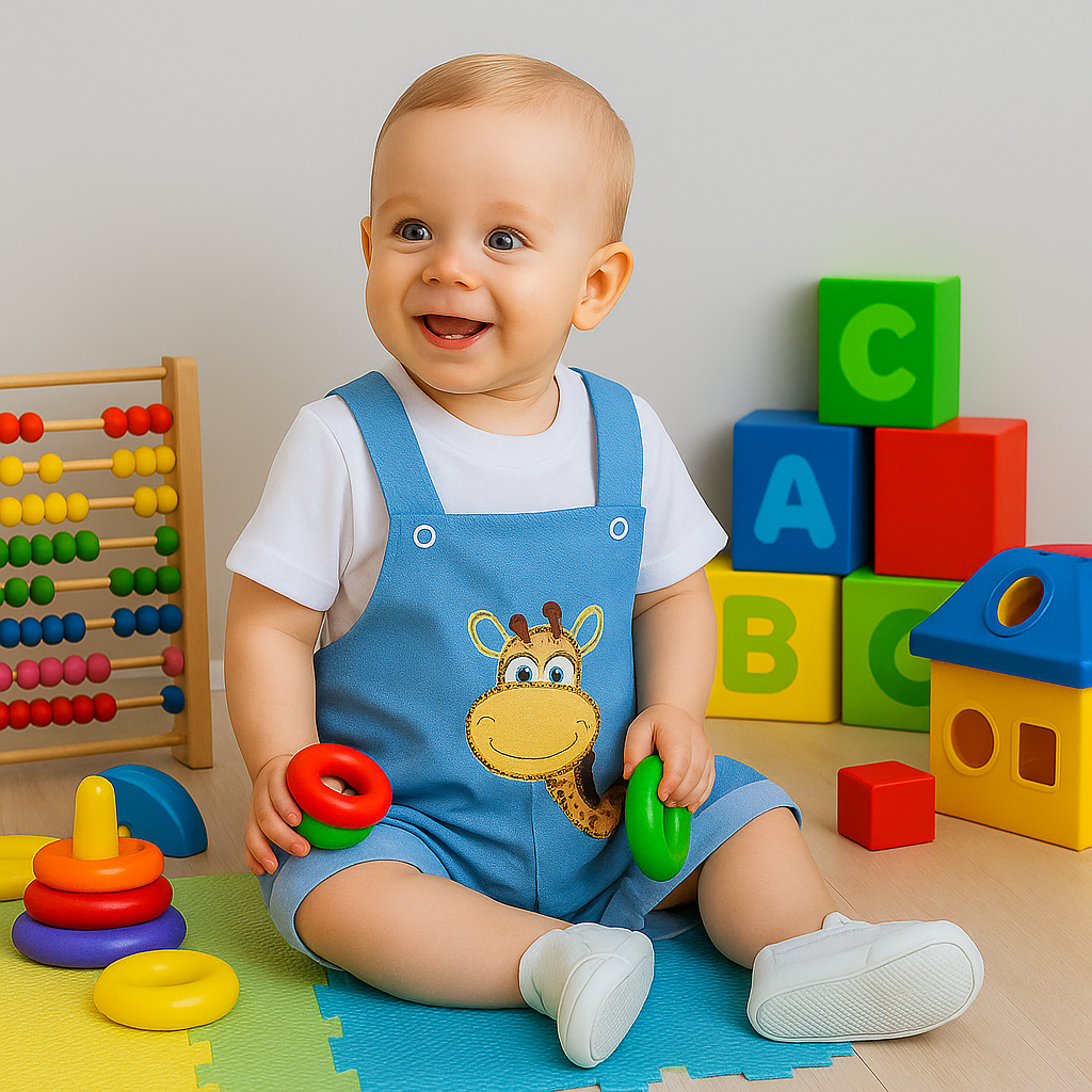 Macacão Jardineira + Camiseta Conjunto Bebê Menino em Sarja Jeans leve Algodão Confortável em Oferta na Shopee