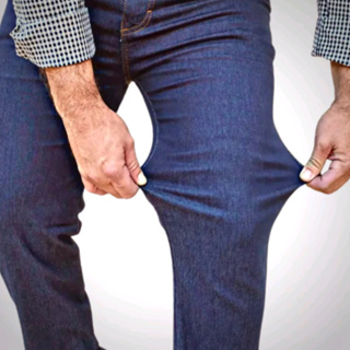 Calça  Masculina Jeans com Elastano Plus size para Trabalho Tradicional Azul Escuro Preto do 36 ao 60 em Oferta na Shopee