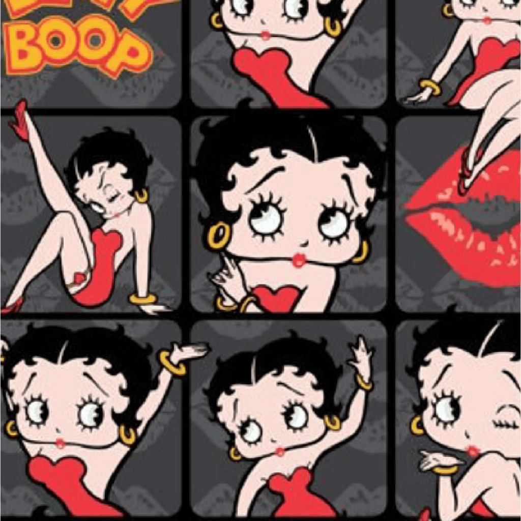 Tecido Microfibra TACTEL Estampa Digital - Betty Boop Quadradinho