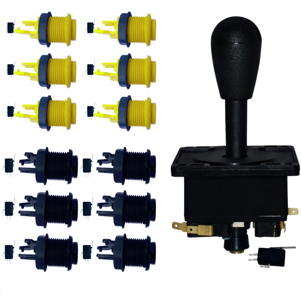 Kit 1 Alavanca Comando Joystic 12 Botões Nylon Fliperama Arcade Matic