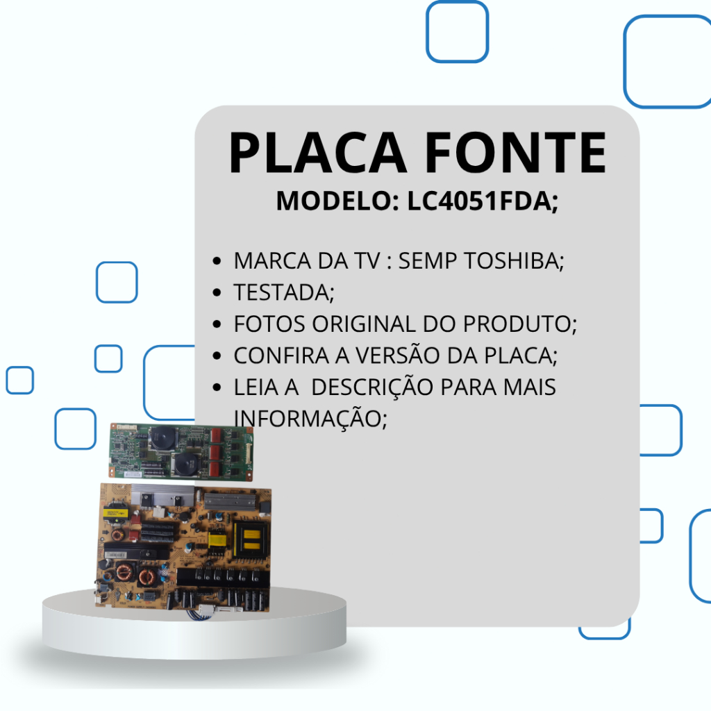 PLACA FONTE LC4051FDA TV SEMP TOSHIBA