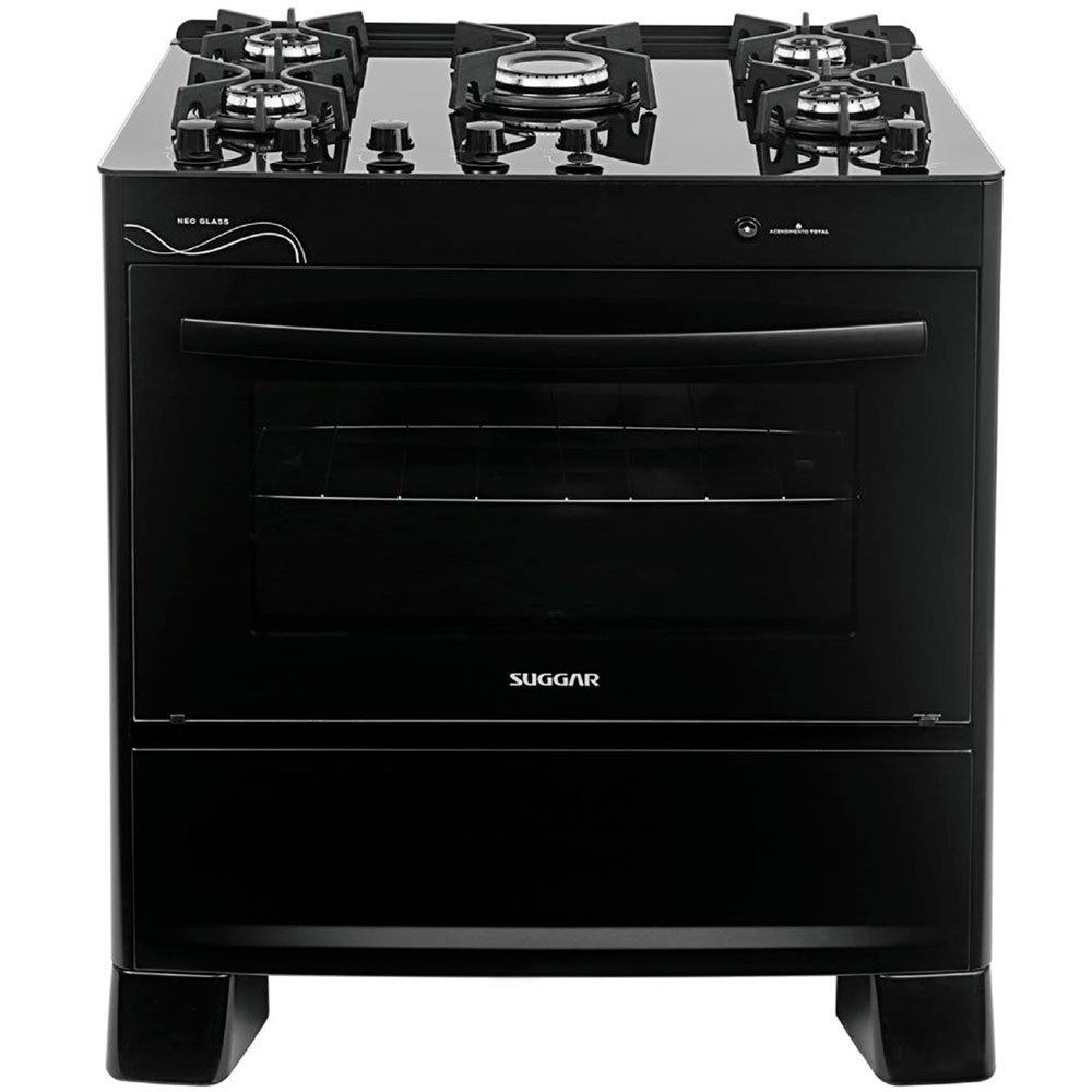 Fogão de Piso FGVNG510PT Neo Glass com 5 Bocas Suggar em Oferta na Shopee
