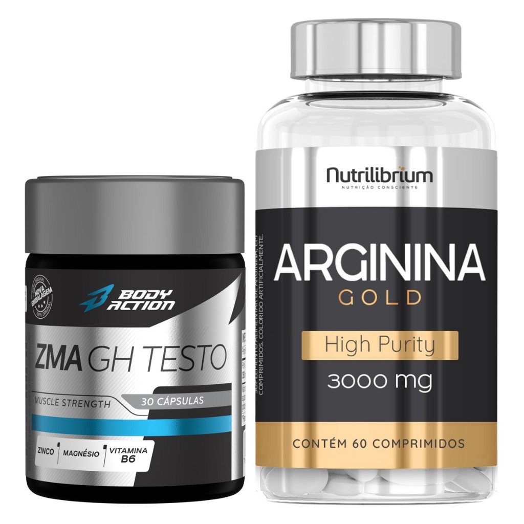 Kit Zma Gh Testo 30 Caps + Arginina Pura 3000mg 60 Comp - Health