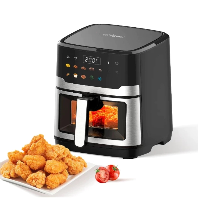 COIBEU Fritadeira Elétrica Multifuncional Inox Tela Inteligente Sem Óleo Forno Elétrico