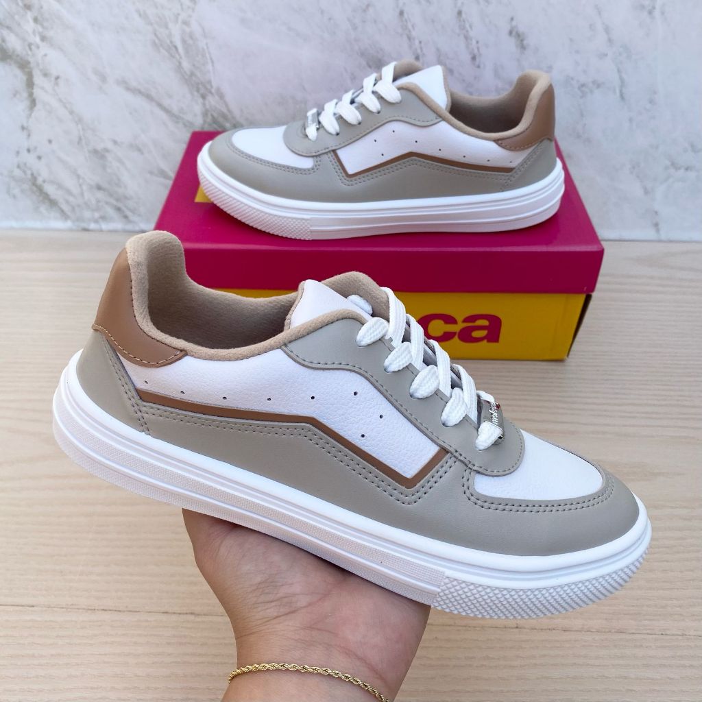 Tênis Sapato Feminino Moleca Recortado Lançamento Moda Confortável Estilo