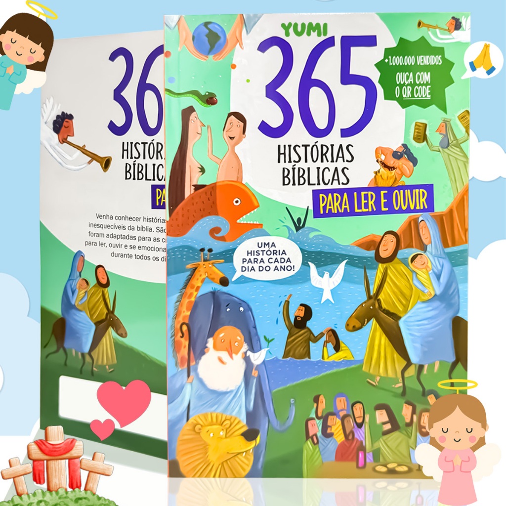 Livro Infantil 365 Histórias Bíblicas Para Ler E Ouvir Áudio - Com Qr Code E Lindas Ilustrações em Oferta na Shopee