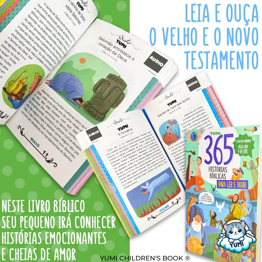 Livro Infantil 365 Histórias Bíblicas Para Ler E Ouvir Áudio - Com Qr Code E Lindas Ilustrações · foto 2