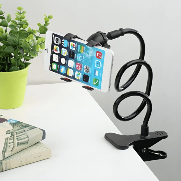 Suporte Celular Universal Articulado Mesa Flexível Presilha 360 Giratório, Suporte Para Celular Para Cama Mesa C/Garra