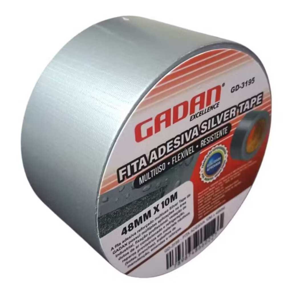 Silver Tape Adesiva Multiuso Fita Prata 48mm x 10 Metros Multiuso Vedação Flexível e Resistente em Oferta na Shopee