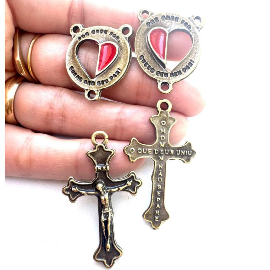 KIT PARA TERÇO DE CASAL - ENTREMEIOS +  CRUZES em Oferta na Shopee