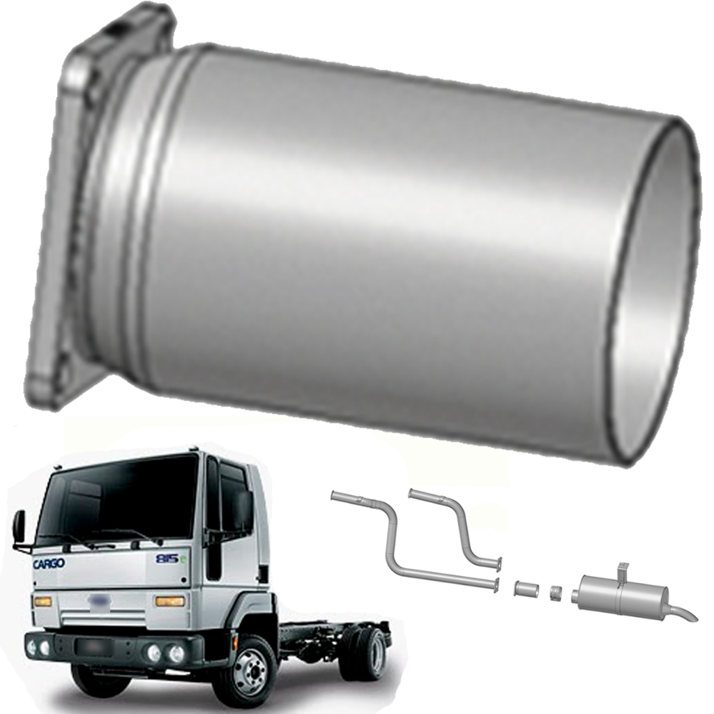 Tubo Cano Meio Escapamento Ford Cargo 815e 1317e 1517e 1717e