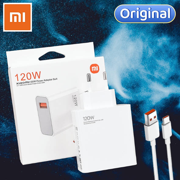 [ORIGINAL] Carregador Xiaomi 120W Completo Turbo Cabo USB + TIPO C em Oferta na Shopee
