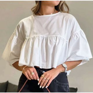 Blusinha Cropped Franzido Largo Moda Feminina em Oferta na Shopee
