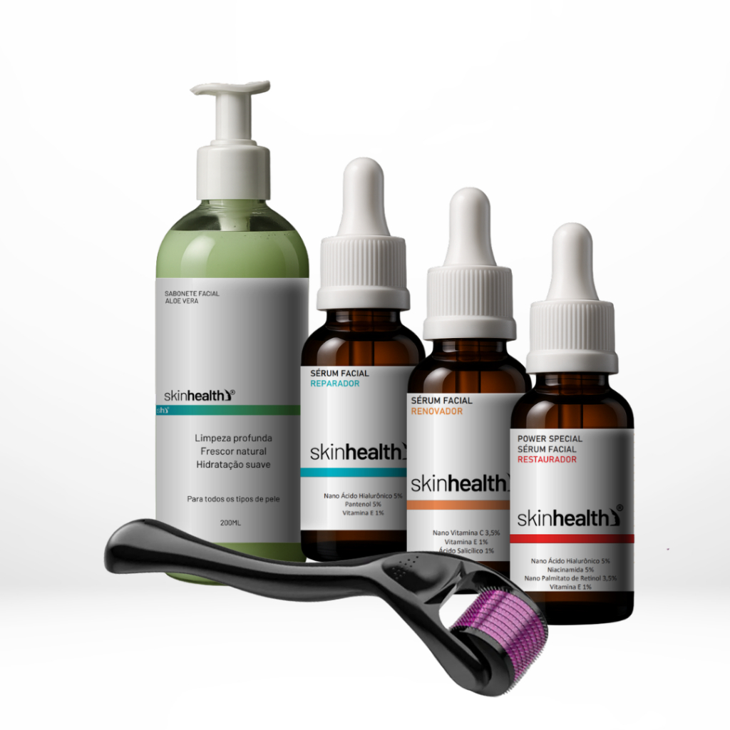 Kit Completo de Microagulhamento Skinhealth 5 1itens em Oferta na Shopee