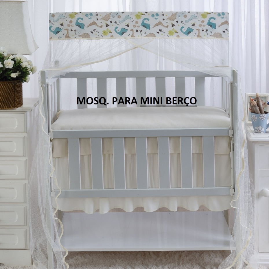MOSQUITEIRO ( CORTINADO) PARA ******* MINI BERÇO ********* DINOSSAURO PALHA em Oferta na Shopee