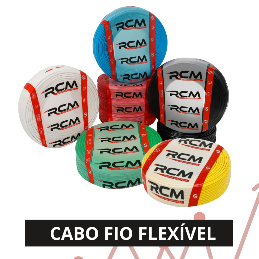 Fio Cabo Flexóivel 2,5mm Rolo 100 Metros RCM Construção Cores Variadas - Home & Living