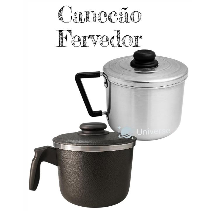Canecão de Alumínio Leiteira Caneco Fervedor de Chá Craqueado e Polido Aluminio Resistente em Oferta na Shopee
