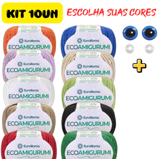 Kit 10 Linha Ecoamigurumi Novelo 254 Metros Fio Sustentável 85% Algodão Macio Crochê Tricô Euroroma em Oferta na Shopee