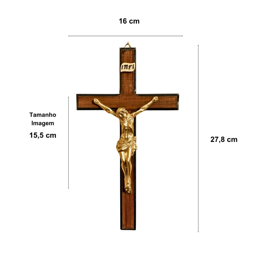 Crucifixo Ouro Cruz De Parede Jesus Cristo Em Resina Alta Qualidade