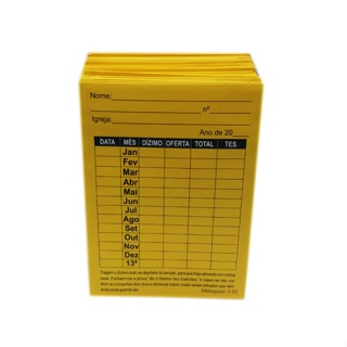 Envelope Anual De Dizimo Amarelo P/ 100 Unidades Cod 40 em Oferta na Shopee