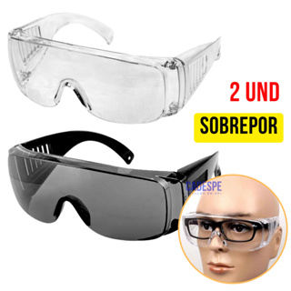 Kit 2 Óculos De Proteção SOBREPOR Óculos De Grau Protector Segurança Epi / Valeplast Ca 40186 em Oferta na Shopee