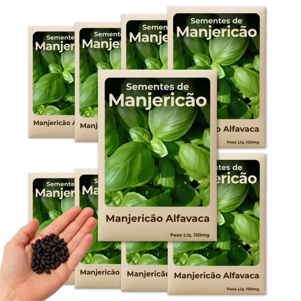 Semente de Manjericão Alfavaca Para Quem Busca Culinária Saudável e Plantio Sustentável Leve 9 Pacotes