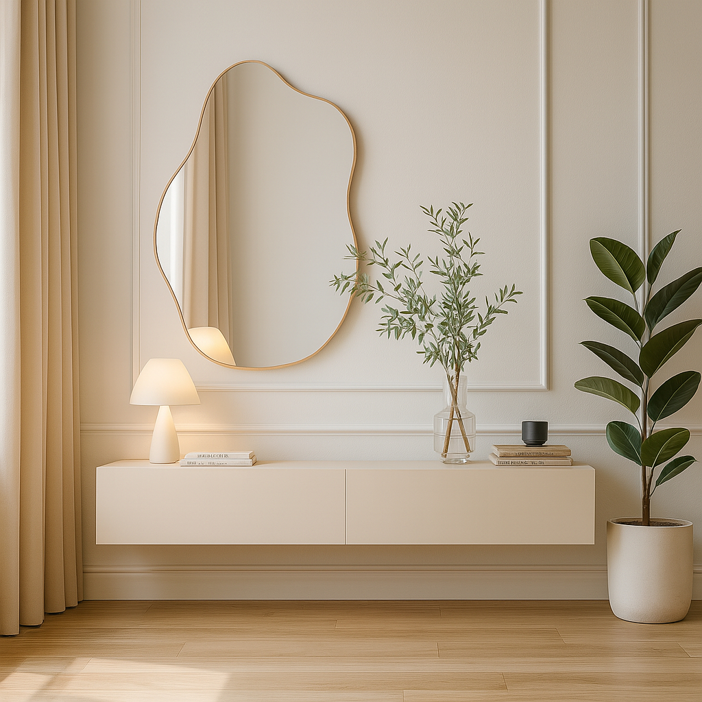 Aparador de Sala Hall Suspenso 2 Portas 110cm MDF/MDP Paris Off White em Oferta na Shopee