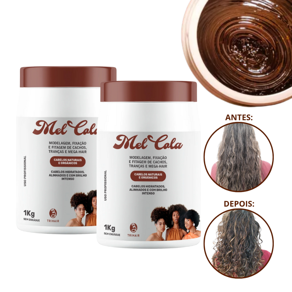 Mel Cola Trihair 1Kg - Kit com 2 un - Cachos Naturais e Orgânicos em Oferta na Shopee