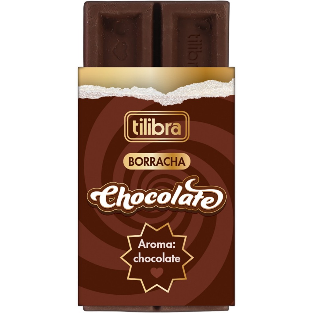 Borracha Chocolate com Aroma - Tilibra em Oferta na Shopee