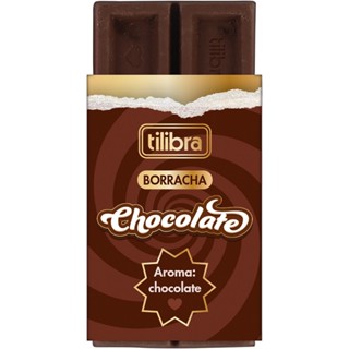 Borracha Chocolate com Aroma - Tilibra em Oferta na Shopee