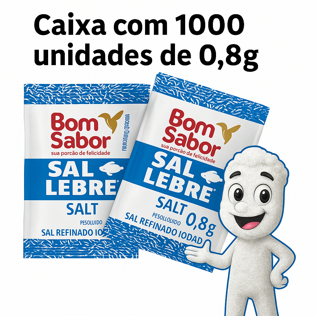Sal Marinho Sachê 0,8grs Lebre Kit c/ 1000 unidades