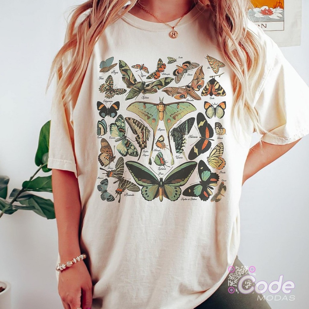 Camiseta Básica Unissex Algodão Butterfly Borboletas em Oferta na Shopee