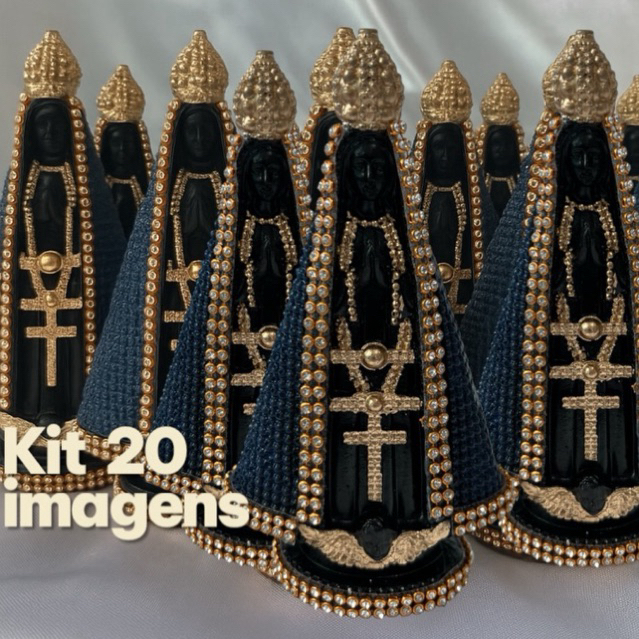 20 Imagens de Nossa Senhora Aparecida Azul Lembrança Casamento Batizado – 15cm