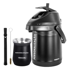 Kit Tereré Chacal Garrafa Térmica 2.5L Copo Bomba - Seu Nome