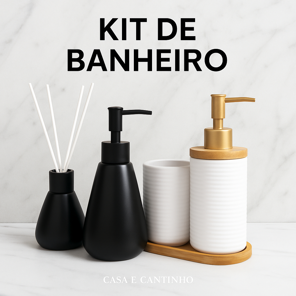 Kit Banheiro Lavabo Dispenser Porta Sabonete Liquido Escova Dente Cerâmica/Porcelana Decoração em Oferta na Shopee