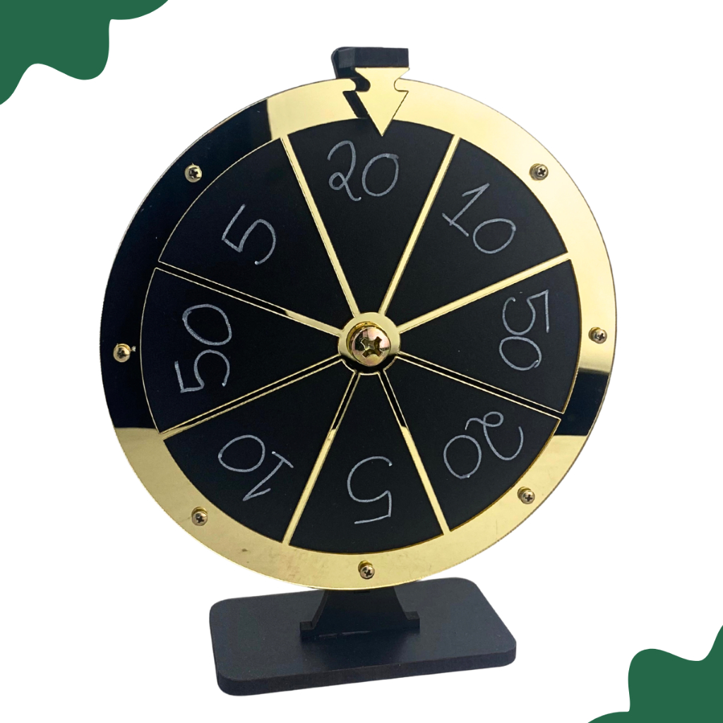 Roleta Jogos Sorte Sorteios Mdf Preto Acrílico Dourado - LANÇAMENTO! em Oferta na Shopee