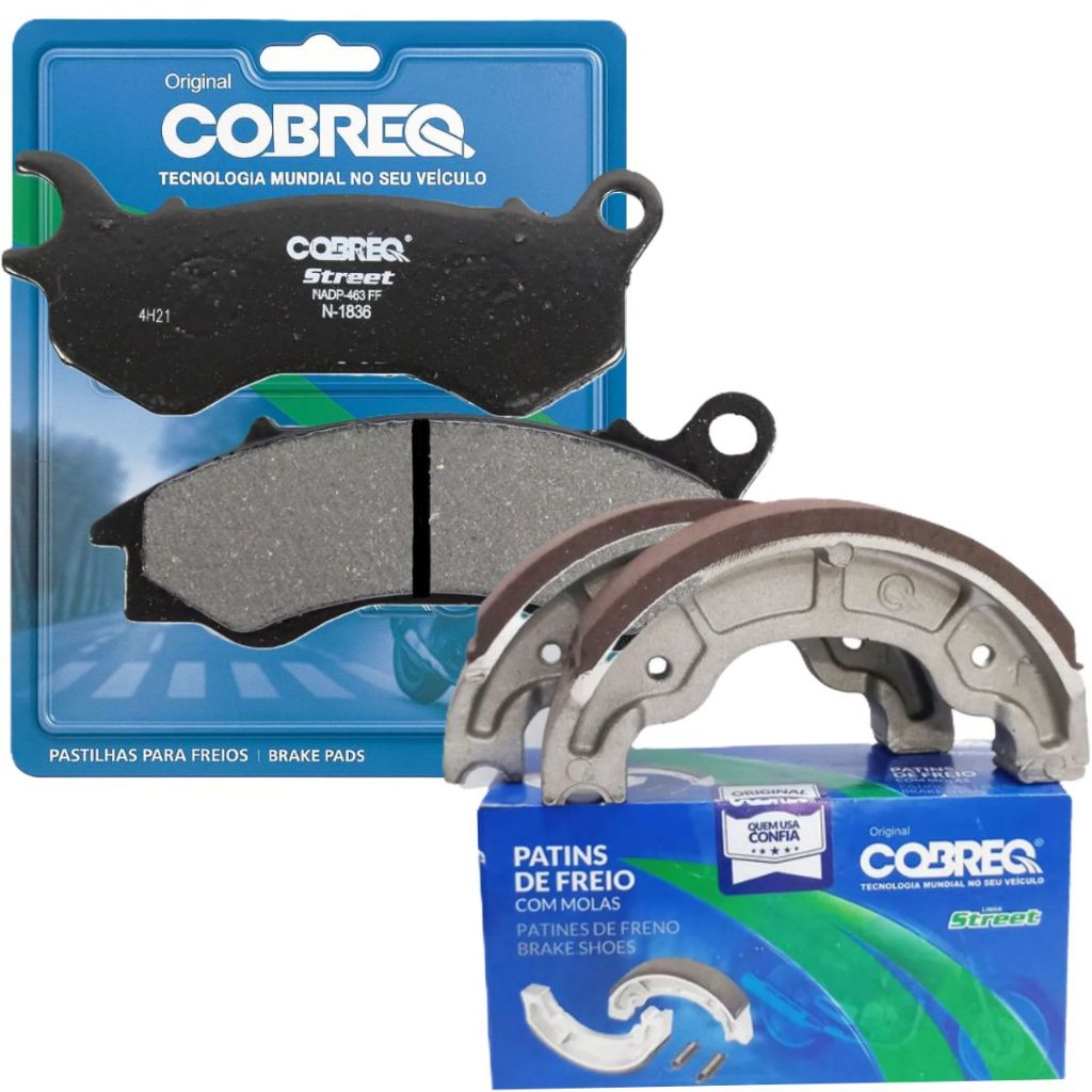 Pastilha de Freio + Lonas Cg 150 Titan Combi Brake 2015-2017 Cobreq em Oferta na Shopee