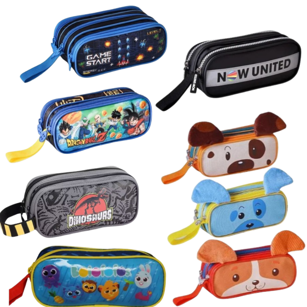 Estojo ESCOLAR VARIOS MODELOS  variados dragon ball z, bolofofos, animais, GAMER em Oferta na Shopee