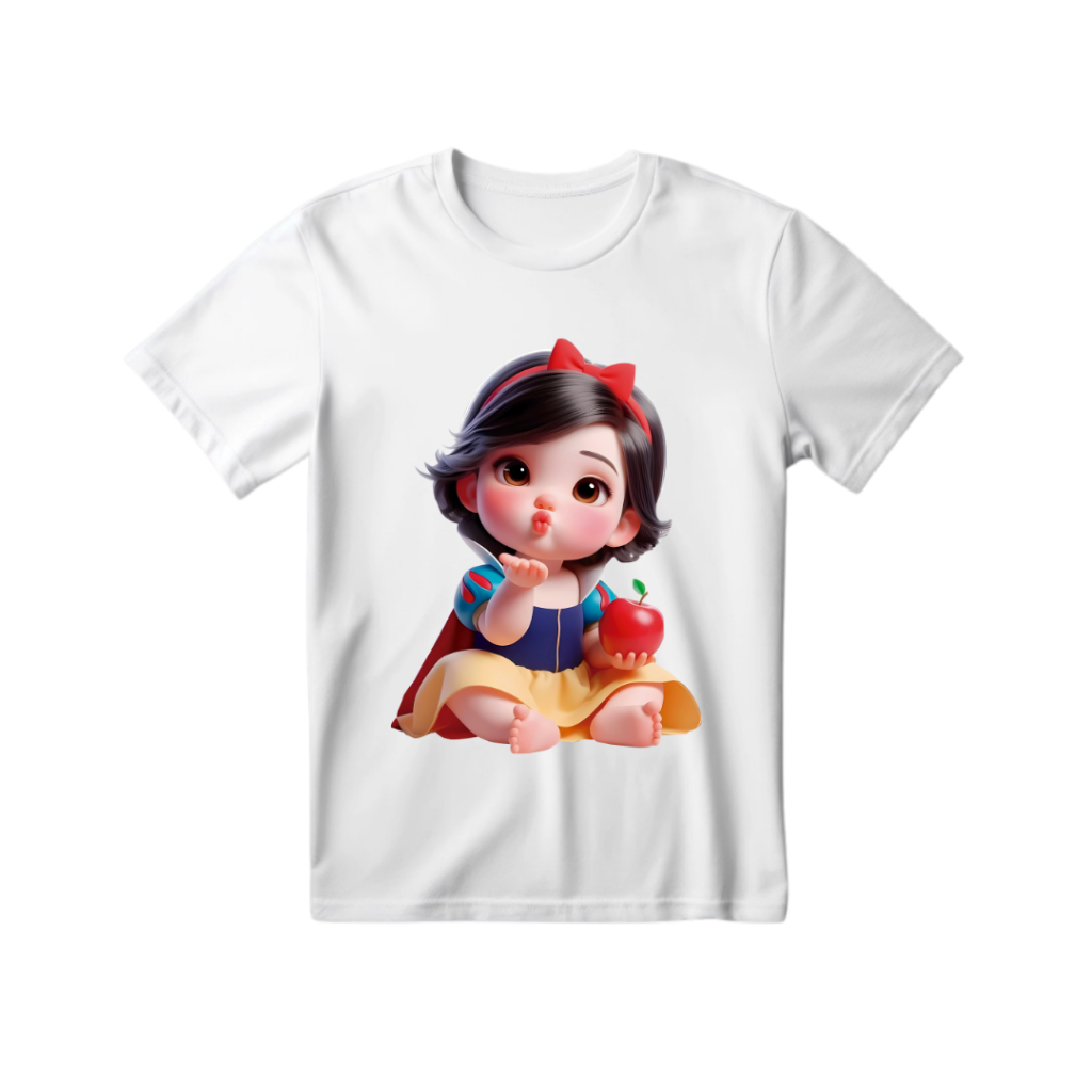 Linda T-shirt Camisa Estampada Branca de Neve Baby: Camiseta para Todos! Blusas femininas, masculinas e infantis. EnvioR