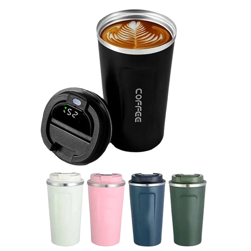 Caneca Copo De Café Coffee COM DIGITAL Termico de Aço Inoxidável 510ML quente frio em Oferta na Shopee
