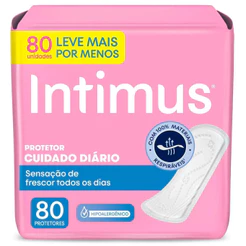 Protetor Diário Intimus Cuidado Diário Sem Abas Sem Perfume Leve 80 Pague 70 Unidades