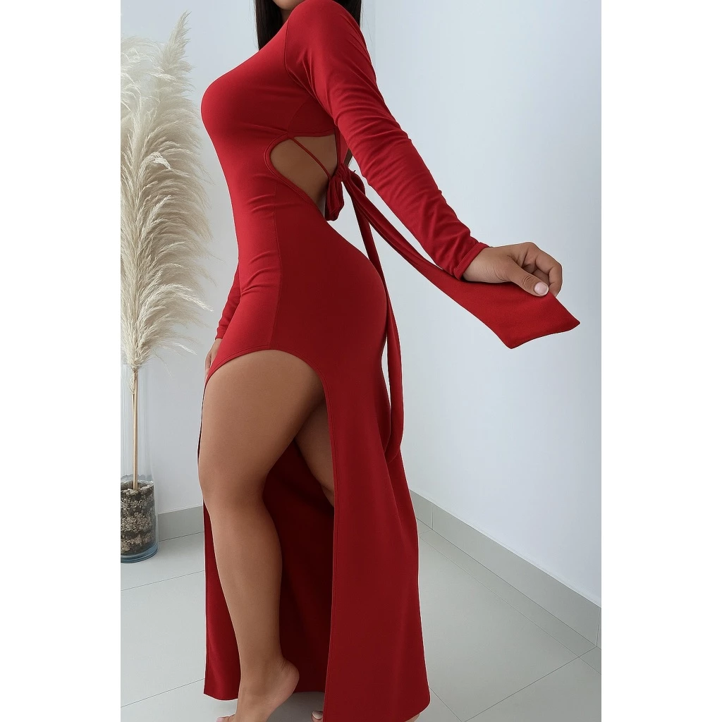 Vestido Longo Costa Nua Elegante Suplex Premium ( Rafaela ) — imagem 1