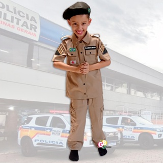 FANTASIA POLICIA MILITAR UNISSEX GB INFANTIL/JUVENIL em Oferta na Shopee