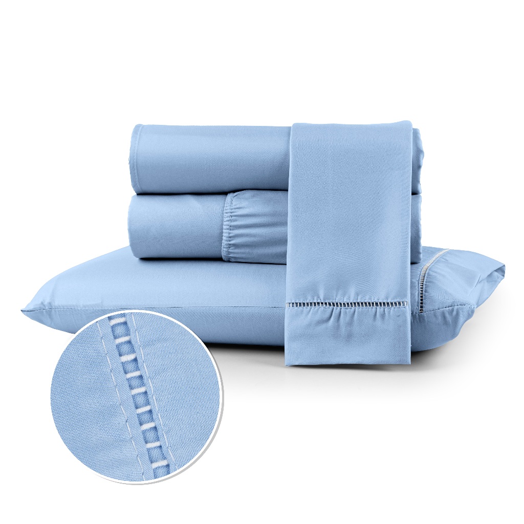 Jogo de Lençol Berço Solteiro Casal Queen King Extra Macio 400 Fios Micropercal Com Ponto Palito 02 e 03 Peças