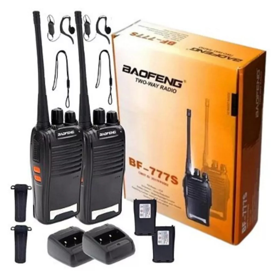 Kit 2 Rádio Comunicador Walk Talk Baofeng 777s com 16 Canais Alcance de 12Km em Oferta na Shopee