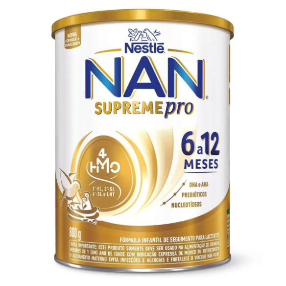 Fórmula Infantil NAN Supreme 2 HMO Nestlé 800g – 6 a 12 meses em Oferta na Shopee