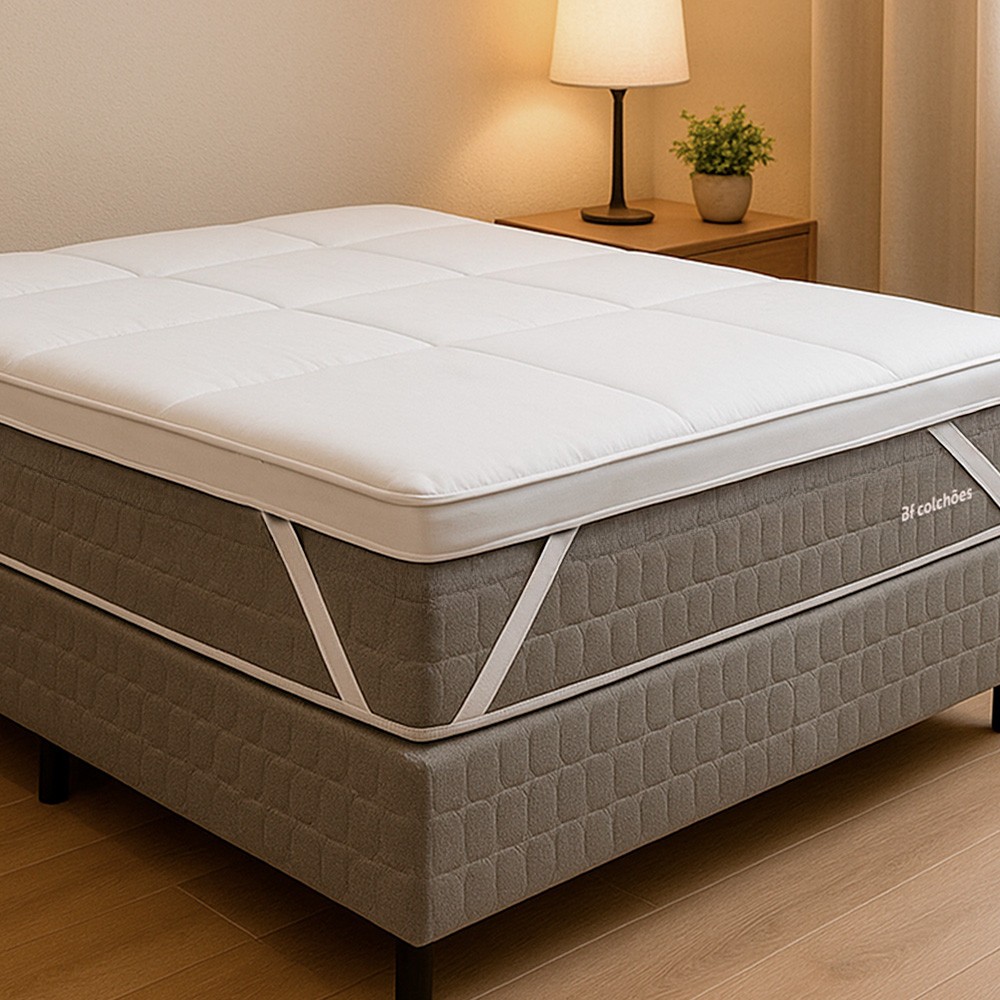 Pillow Top Manta Premium Solteiro Ultra Macio de Fibra Siliconada Antialérgico BF Colchões - Home & Living