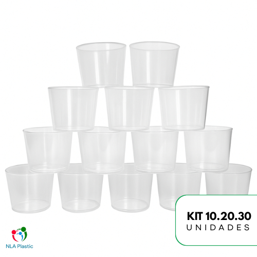 Kit 10 20 30 Baldes de Pipoca Transparente Cristal 1,5L para Aniversários Festas Eventos Brindes
